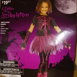 Glittering Skeleton kids custome