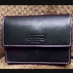 Womens Black Coach Leather Wallet For Purse Clutch Christmas 