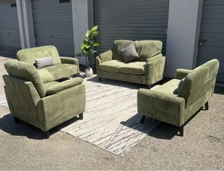 🌿 BRAND NEW 4-PIECE GREEN SOFA SET | FREE SAME DAY DELIVERY | NO DEPOSIT!