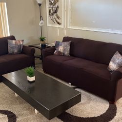 New Sofa and Loveseat 4 Sale With Sofa Covers & Pillows