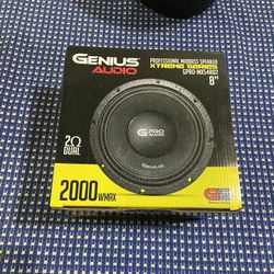 New 8” Genius Audio 2000w Max Power Dual Voice Coil Midrange Midbass Speaker  $120 each  