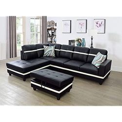 Brand New Leather Sectional And Ottoman
