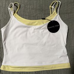 White Fox Breaking Loose Tank Top White/Lemon XL