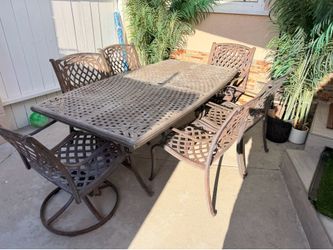 Metal patio table set