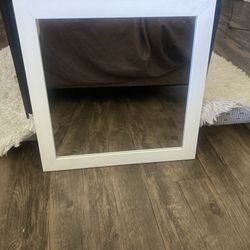 16x16 White Frame Mirror