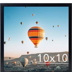10x10 Picture Frame Black for Wall Hanging, Wall Mounting Horizontally or Vertically, 10 x 10 Square Wall Gallery Poster Photo Frame with Durable Shat