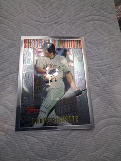 1996 Dante Bichette  topps  mystery Finest  Refractor card M18