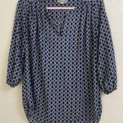 Pleione Top Blouse Size Medium Blue-black
