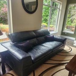 Black Leather Sofa -  Free!