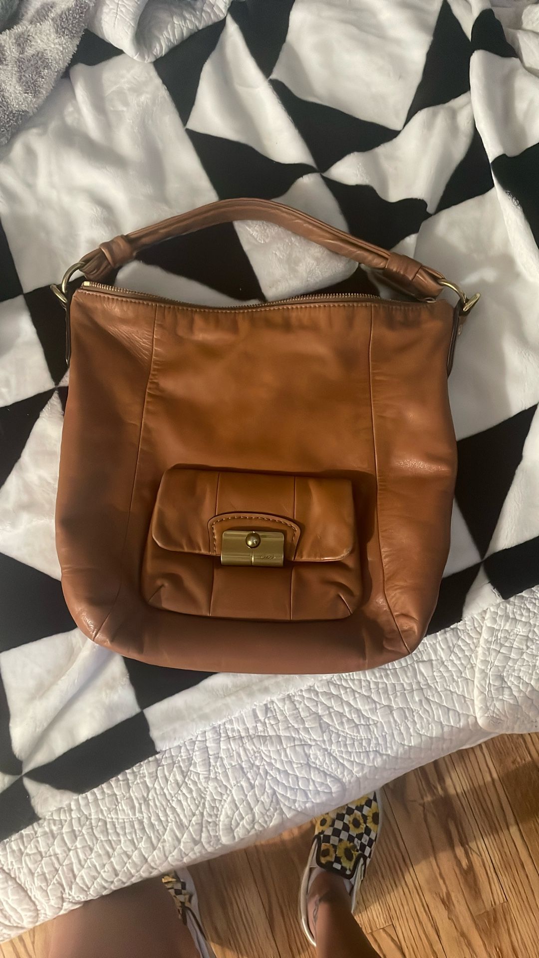 Brown Suede Coach Hobo Style Bag