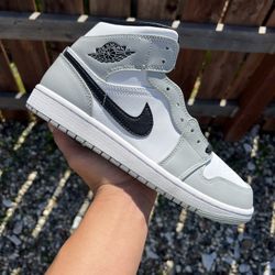 Jordan 1 Mid Light Smoke Grey (Size 8.5, 9, 9.5, 10, 10.5, 11)