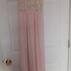 David's Bridal Pink Bridesmaid Dress