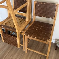 Leather Woven Bar Stools x 3 ($100 Each)
