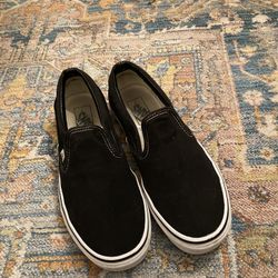 Women’s Size 9 Men’s 7.5 Black Slip On Vans 