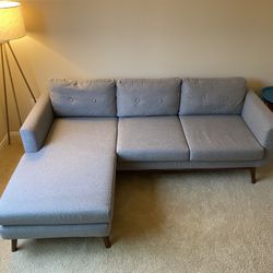 Sofa Reversible Chaise L-shaped Sectional Couch 84”