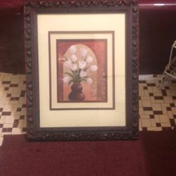 TULIPS Litho Framed Matted Glass Available Read Description 