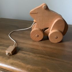 Handcrafted Wooden Frog Pull Toy