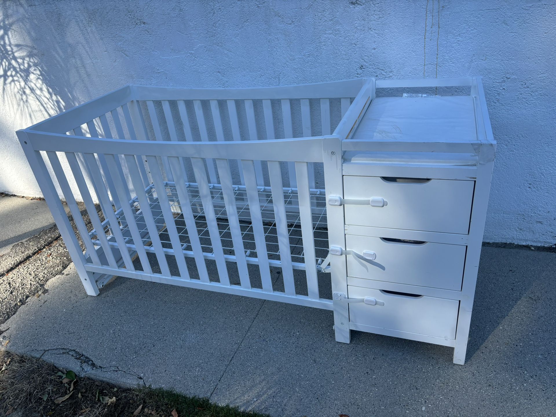 All-in-One Baby Bed (Crib + Changing Area + Storage)