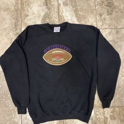 Crable Sportswear Sweatshirt Northwestern Rose Bowl CA 1996 Black Crewneck Sz XL 