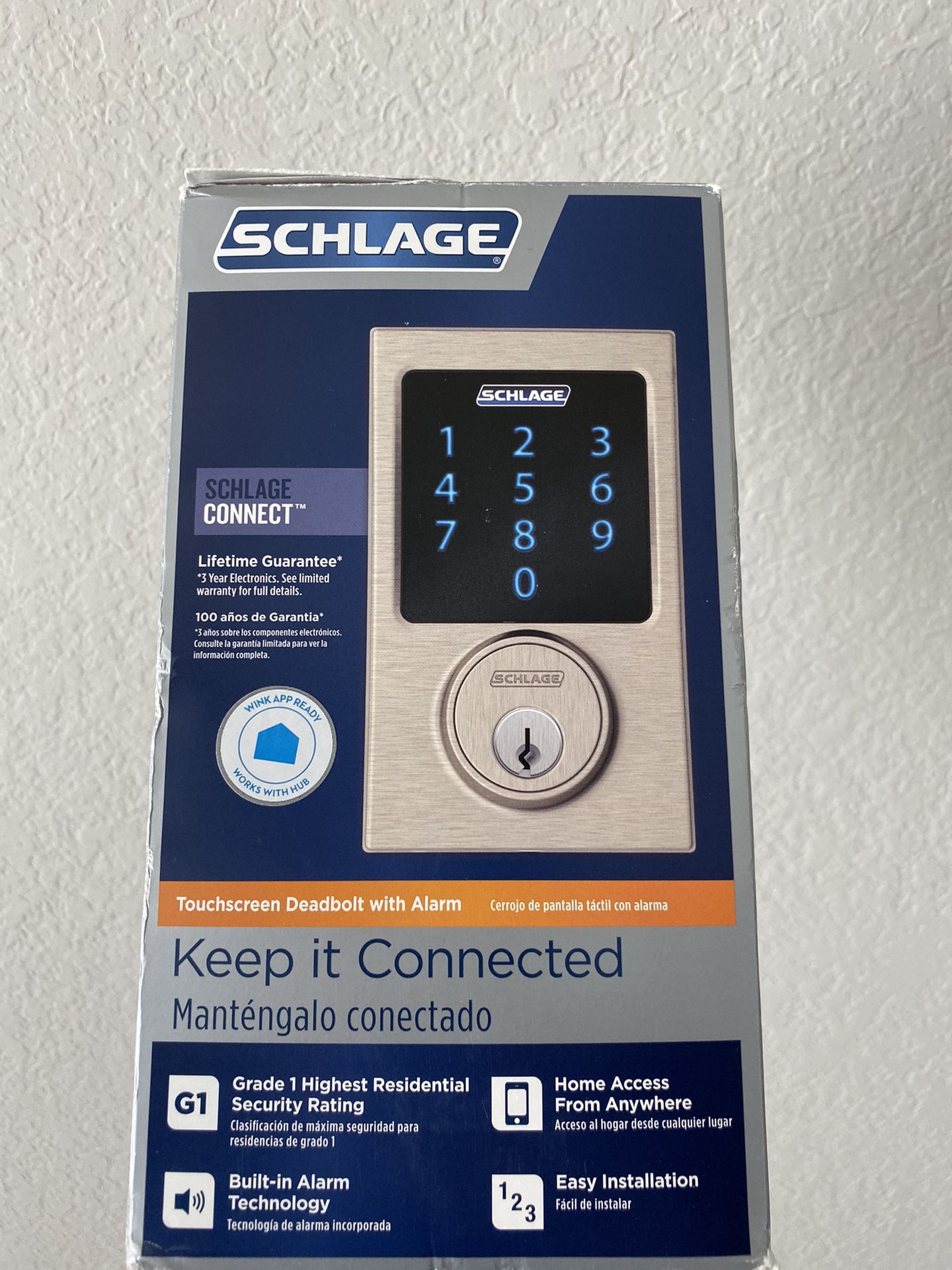 Schlage Connect electronic touch screen deadbolt door lock