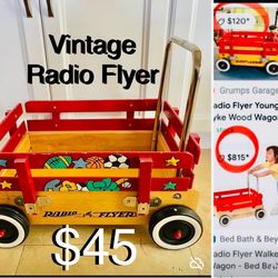 $45 Vintage Radio Flyer Walker Wooden Wagon in good condition