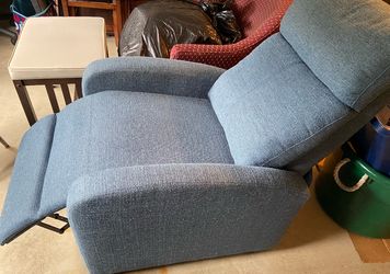Blue Fabric Recliner Chair
