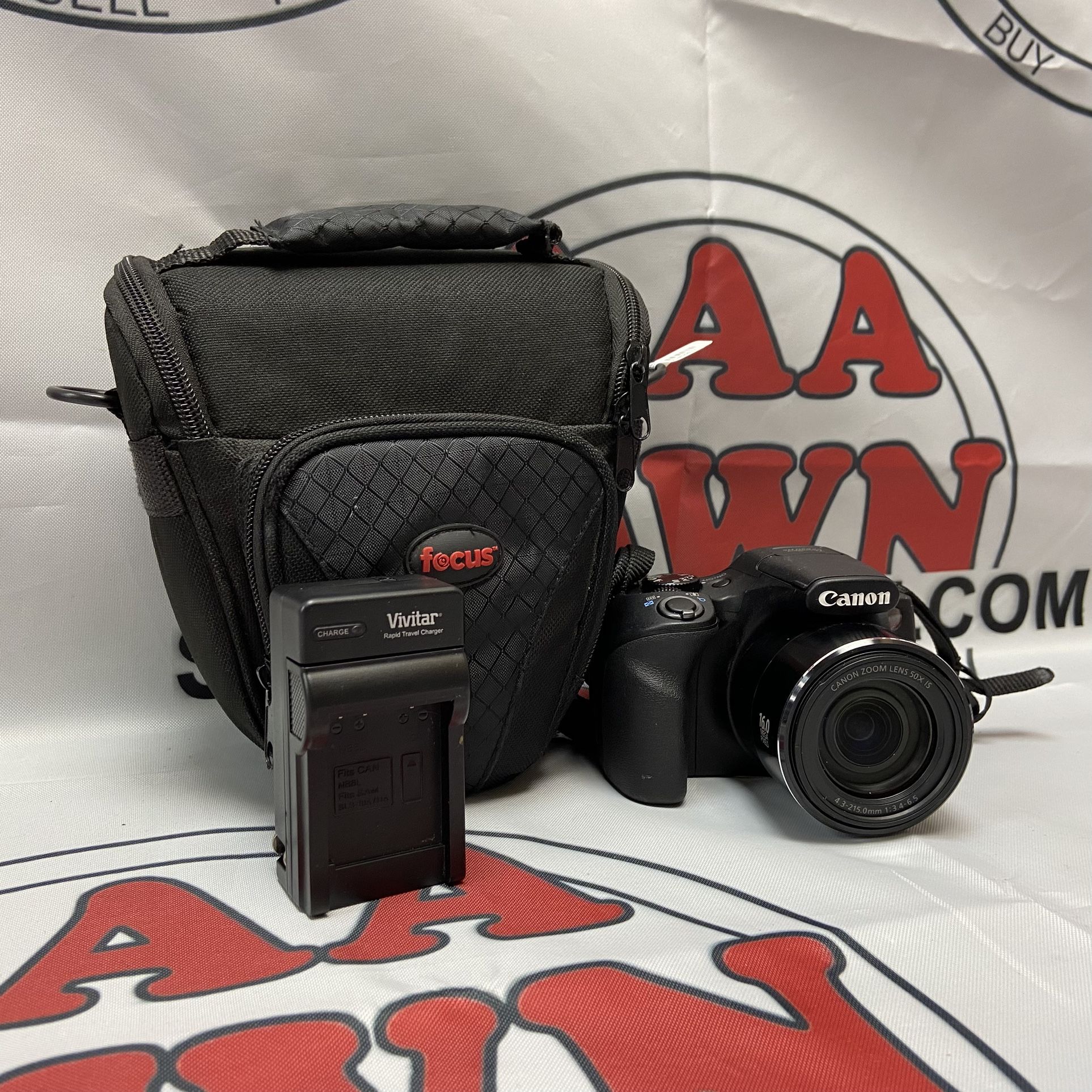 Canon Powershot SX530 HS 16Mp 50x Zoom Digital Camera W/Charger And Bag 11055857