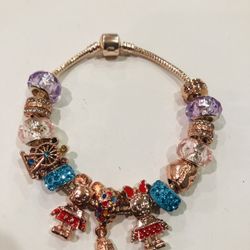Mickey And Minnie Robots Charm Bracelet 