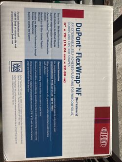 NEW DuPont FlexWrap NF 6” x 75’ Flashing Tape – Sealed Box