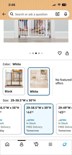 Pressure Mounted Baby gate 29-38.5”