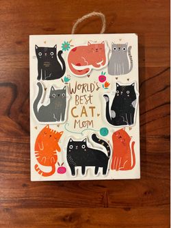 World’s Best Cat Mom” Decorative Sign