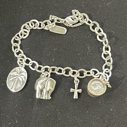 James Avery Bracelet With 4 Charms Including 2 Retired Charms (Size Large)