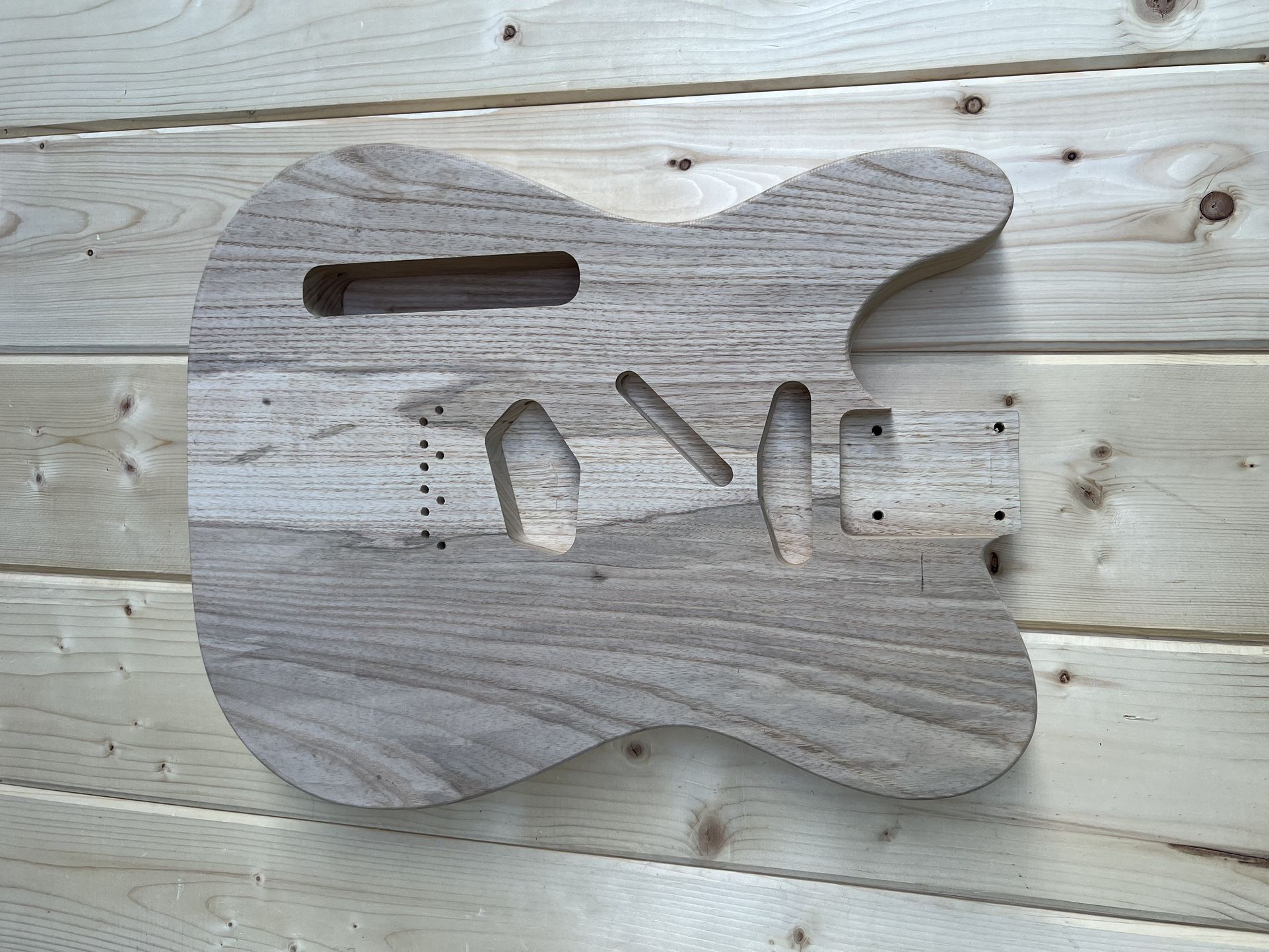 Telecaster Style 2- Piece Swamp Ash Guitar Body- CNC Pouted- Unfinished. Weight: 4.9 Ibs