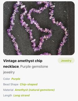 Amethyst vintage chip necklace