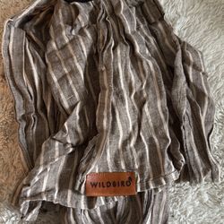 Wildbird Sling Baby Carrier Wrap Brown/Gray Cream Stripes