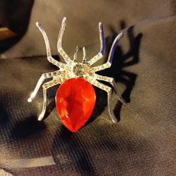 Large Red Gemstone Spider Ring