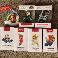 Super Mario Brothers Nintendo Luigi Christmas Ornament Lot 