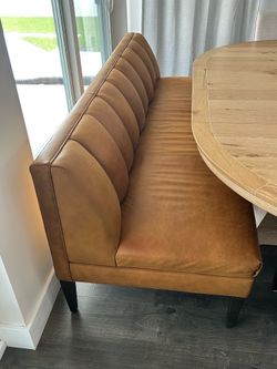Arhaus Leather Dining Bench