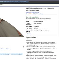 1 Person Backpacking Tent
