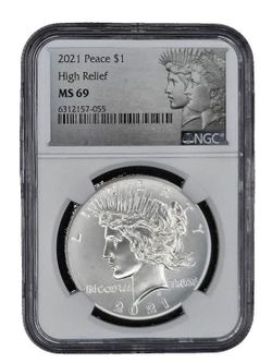 2021-P Peace Silver Dollar High Relief NGC MS69