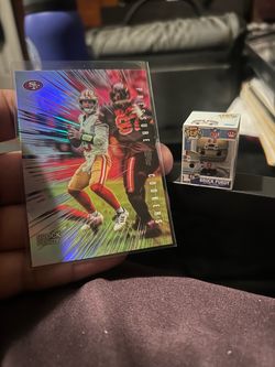 Brock Purdy Pressure Cookers Holo Trading  Card and Funko Bitty Bop