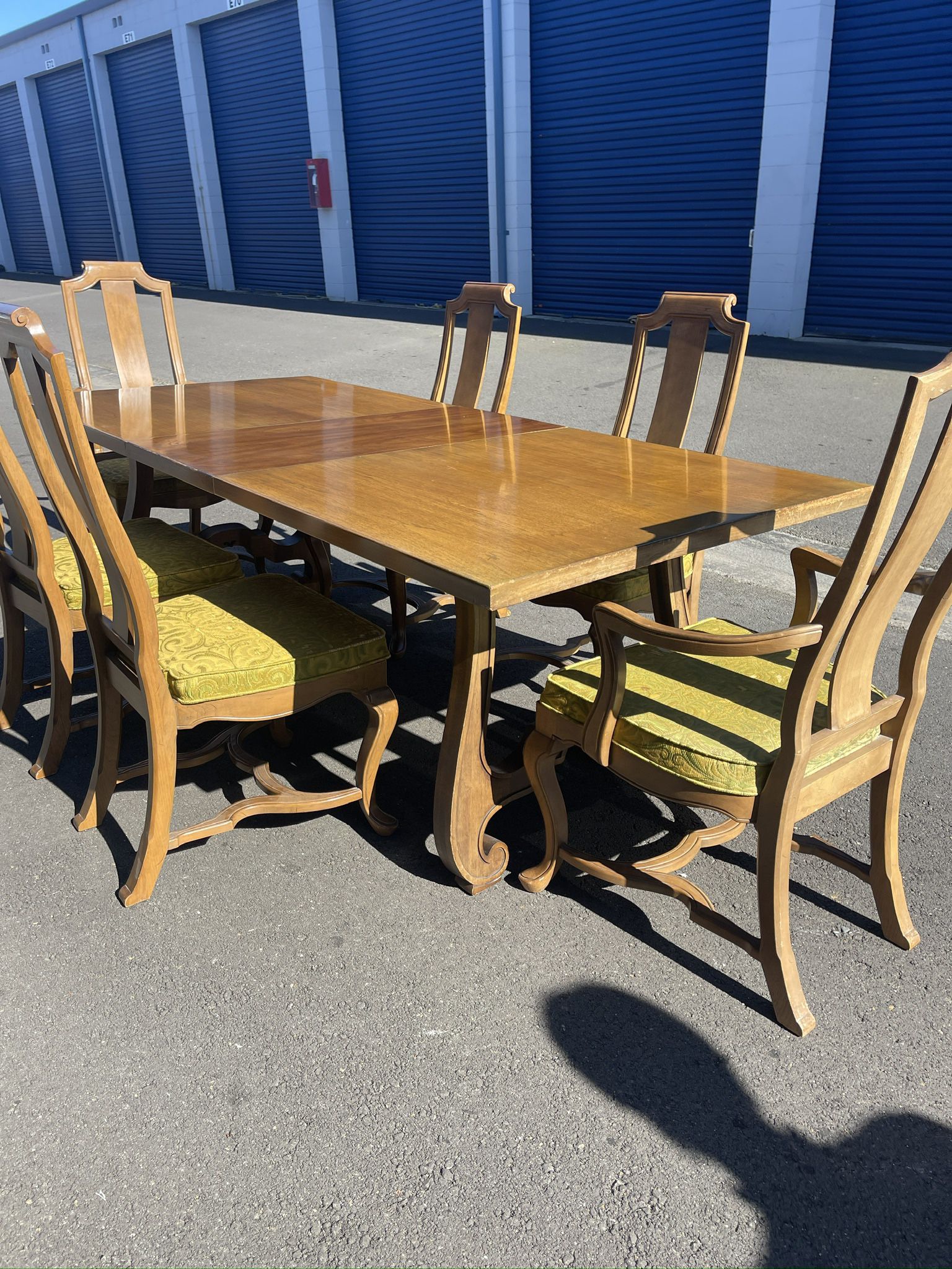 Solid Wood Vintage Dining Table And 6 Chairs