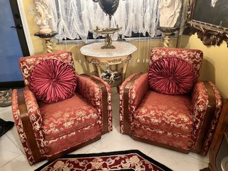 Antique Walnut Couch And Chairs