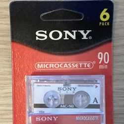 New Sony Microcassette Tapes 90 Minutes 6 Pack