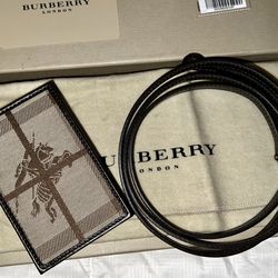 🔥Y2K BURBERRY LONDON🔥NEW Luxury iPod Knight Logo Carry Case Sleeve w Strap Made In Italy NIB