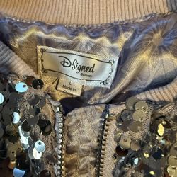  D-Signed Disney brand sequin zip-up bomber jacket. 