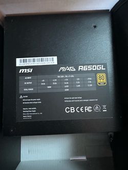 MSI MAG A650GL 650W Power Supply – 80+ Gold Fully Modular