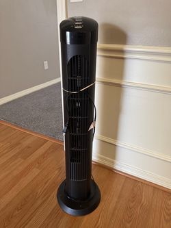 Black Tower Fan with Top Controls