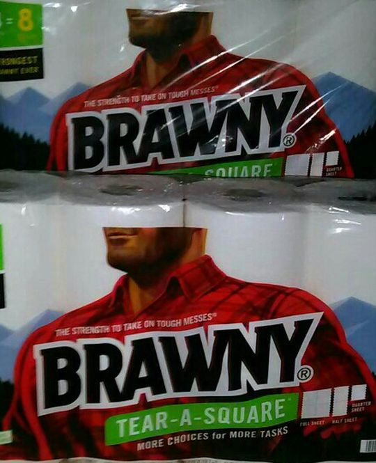 2 Pks. Brawny Paper Towels! Tear a square 4 double=8 regular rolls per