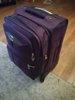 Purple carry on suitcase